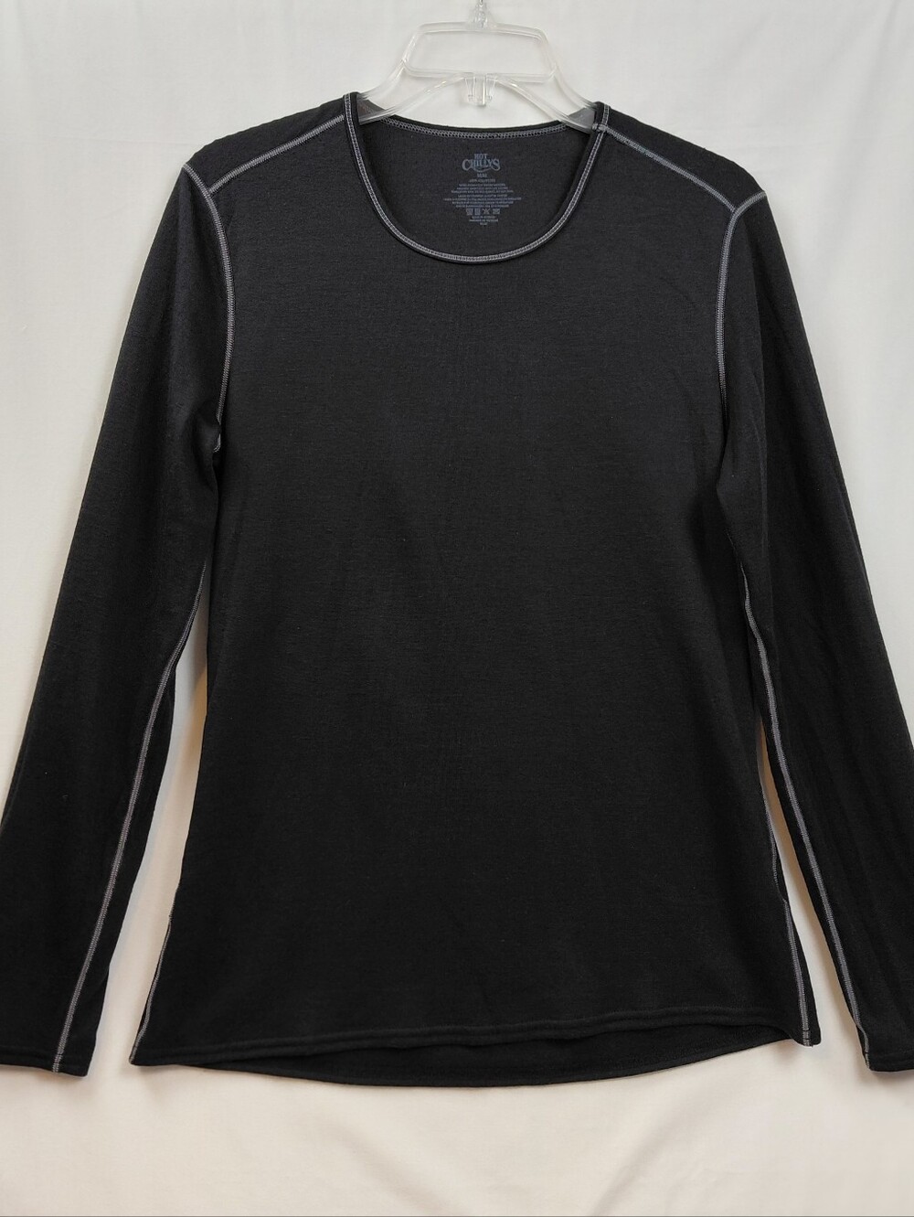 Hot Chilly's Base Layer Long Sleeve Top Women's Sz Medium Black White